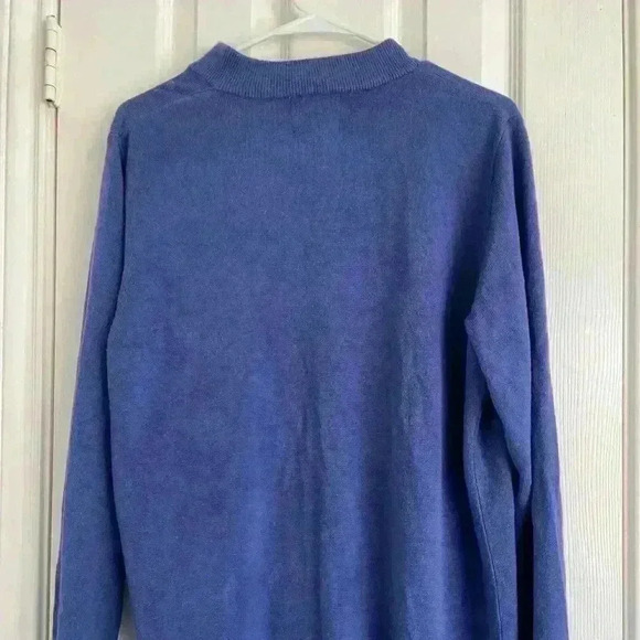 Quacker Factory Purple Sweater Soft Rhinestone zipper 1X - Picture 5 of 5